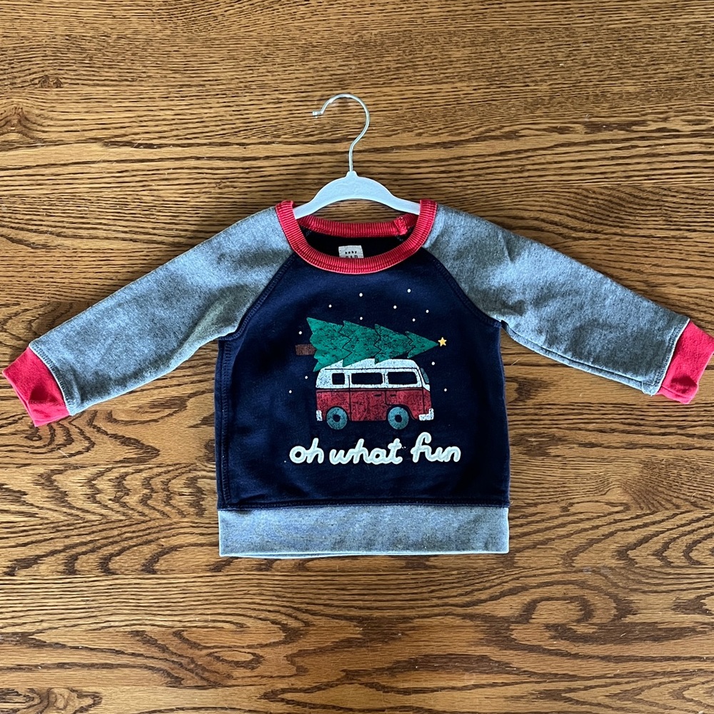 EUC Baby Gap “Oh What Fun” Christmas/Holiday Sweatshirt